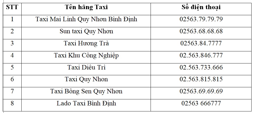  Tổng hợp các hãng taxi giá rẻ uy tín tại Quy Nhơn phục vụ khách du lịch
